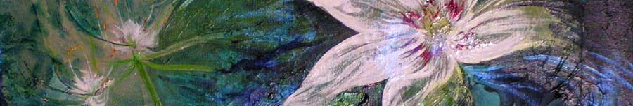 detail of a painting with flowers